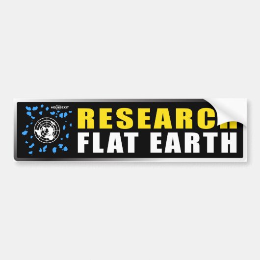 PLATTE AARDE ONDERZOEK BUMPERSTICKER (Voorkant)