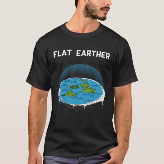Platte Aarde Platte Aarde Kaart Samenzwering 3 T-shirt (Voorkant)