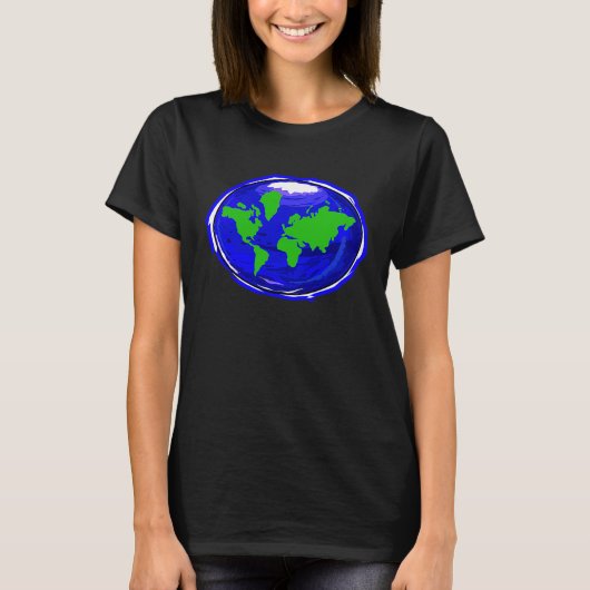 Platte Aarde T-shirt (Voorkant)