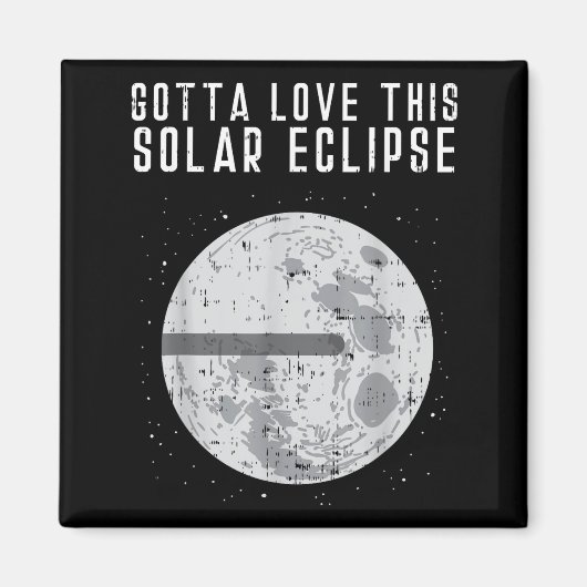 Platte Aarde Zonsverduistering Maan Grappige Samen Magneet (Voorkant)