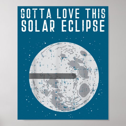 Platte Aarde Zonsverduistering Maan Grappige Samen Poster (Voorkant)