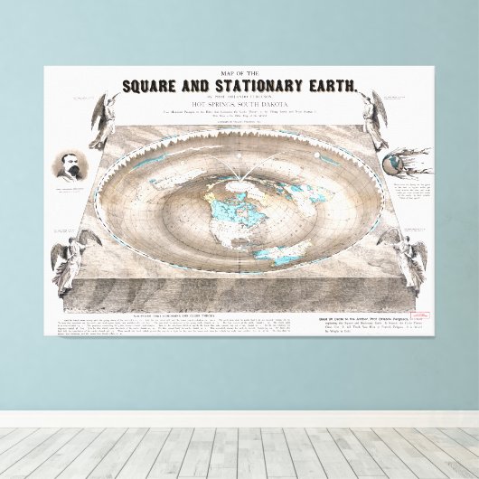 Platte aardenkaart canvas afdruk (Insitu (Houten vloer))