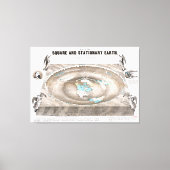 Platte aardenkaart canvas afdruk (Voorkant)