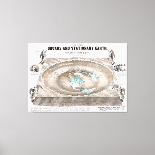 Platte aardenkaart canvas afdruk (Voorkant)