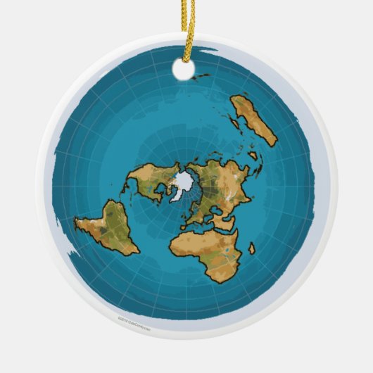 Platte aardenkaart keramisch ornament (Voorkant)