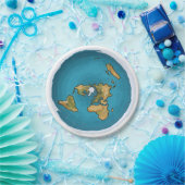 Platte aardenkaart papieren bordje (Feest)