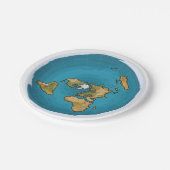 Platte aardenkaart papieren bordje (Gekanteld)