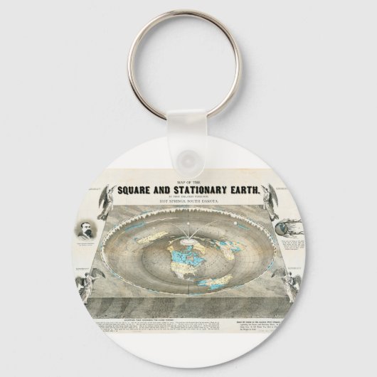 Platte aardenkaart sleutelhanger (Voorkant)