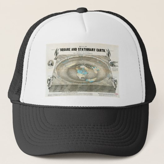 Platte aardenkaart trucker pet (Voorkant)