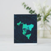 Platte aardkaart (Azimuthal equidistant projection Briefkaart (Staand voorkant)