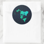 Platte aardkaart (Azimuthal equidistant projection Ronde Sticker (Tas)