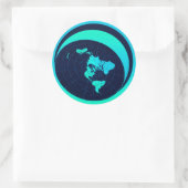 Platte aardkaart (Azimuthal equidistant projection Ronde Sticker (Tas)