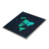 Platte aardkaart (Azimuthal equidistant projection Tegeltje (Zijkant)