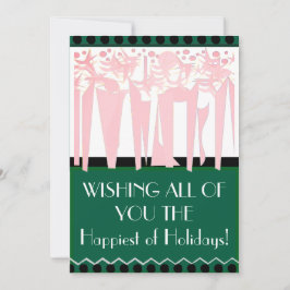 Platte ART DECO kerstkaart
