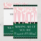 Platte ART DECO kerstkaart (Voorkant / Achterkant)