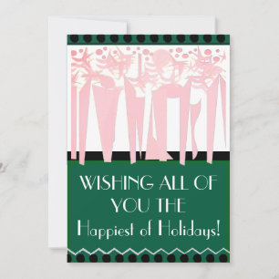 Platte ART DECO kerstkaart