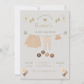 Platte babyshower uitnodiging (Voorkant)