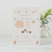 Platte babyshower uitnodiging (Staand voorkant)