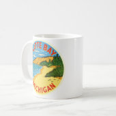Platte Bay Michigan Vintage Koffiemok (Voorkant links)