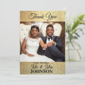 Platte bedank foto kaart (Staand voorkant)