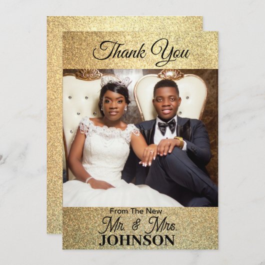 Platte bedank foto kaart (Voorkant / Achterkant)