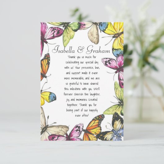 Platte bedankkaart (Staand voorkant)