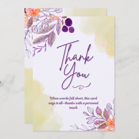 Platte bedankkaart (Voorkant / Achterkant)