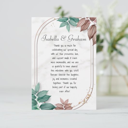 Platte bedankkaart (Staand voorkant)