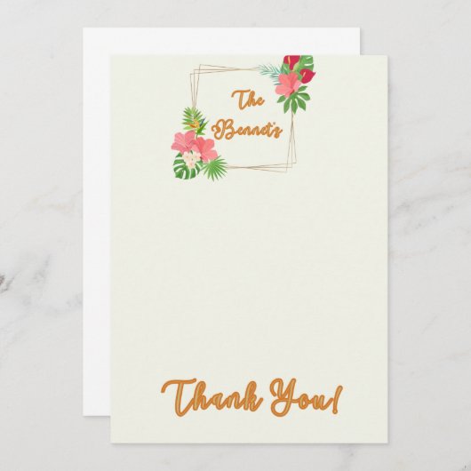 Platte bedankkaart (Voorkant / Achterkant)