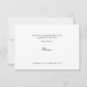 Platte bedankkaart bruidsdouche (Achterkant)