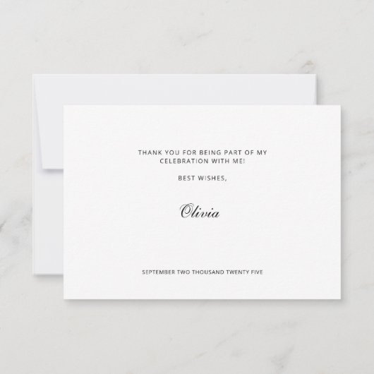 Platte bedankkaart bruidsdouche (Achterkant)