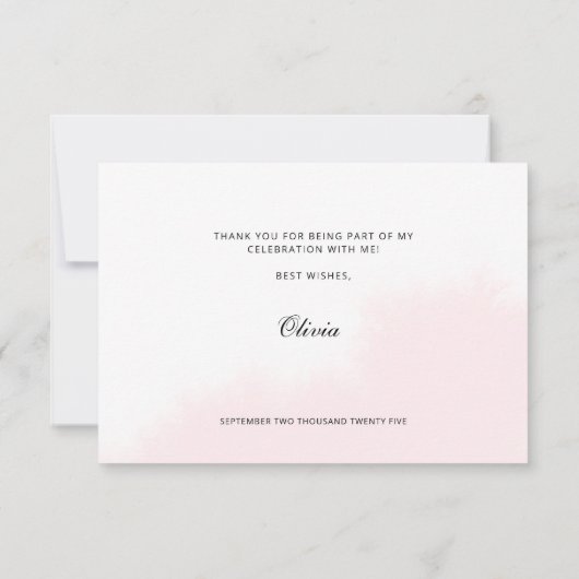 Platte bedankkaart bruidsdouche (Achterkant)