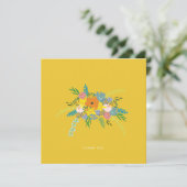 Platte bedankkaart - Geel botanisch (Staand voorkant)