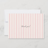 Platte bedankkaart roze strepen met foto (Achterkant)