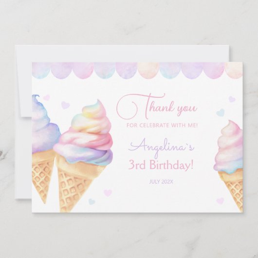 Platte bedankkaart Verjaardag (Voorkant)