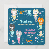 Platte bedankkaart voor 3e verjaardag. (Voorkant)