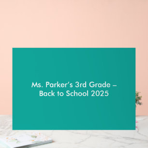 Platte Blauwgroen achtergrond – Back-to-School Tex Acryl Bord