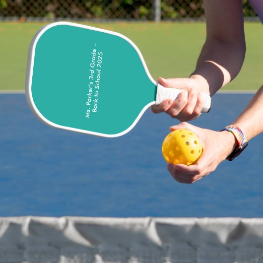Platte Blauwgroen achtergrond – Back-to-School Tex Pickleball Paddle (Insitu)