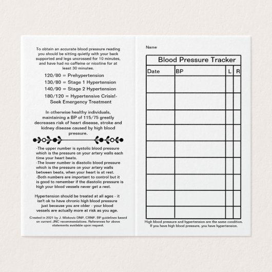 Platte bloeddrukmeter 2021 visitekaartje (Buitenkant ongevouwen)