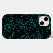 Platte bloemen patroon 01.b Black BG Case-Mate iPhone Case (Achterkant (horizontaal))