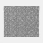 Platte bloemen Patroon 01b. Grijs BG Fleece Deken (Voorkant (Horizontaal))