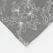 Platte bloemen Patroon 01b. Grijs BG Fleece Deken (Hoek)