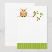 Platte briefkaart - schattig kantoorbenodigdheden (Voorkant / Achterkant)