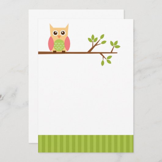 Platte briefkaart - schattig kantoorbenodigdheden (Voorkant / Achterkant)