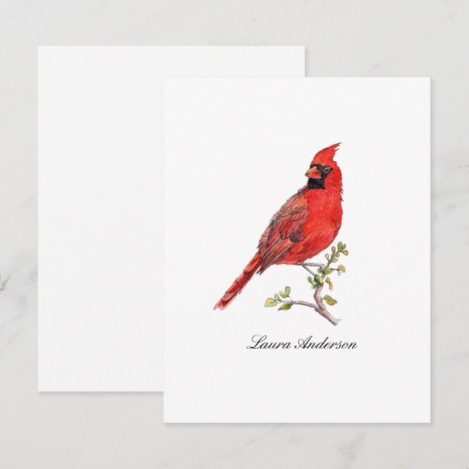 Platte briefkaart voor kardinaalvogels (Voorkant / Achterkant)