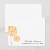 Platte briefkaarten met oranje paardenbloemen (Voorkant / Achterkant)