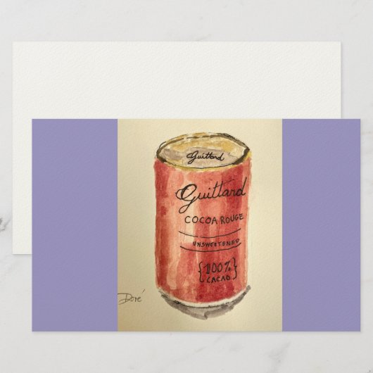 platte cacaokaart briefpapier (Voorkant / Achterkant)