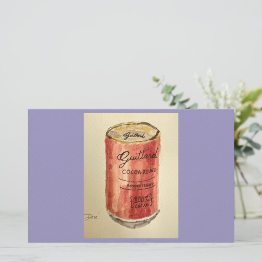 platte cacaokaart briefpapier (Staand voorkant)