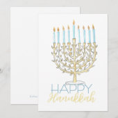 Platte Chanoeka-Kaart Feestdagenkaart (Voorkant / Achterkant)