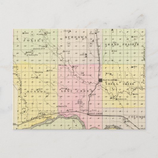 Platte County, Nebraska Briefkaart (Voorkant)